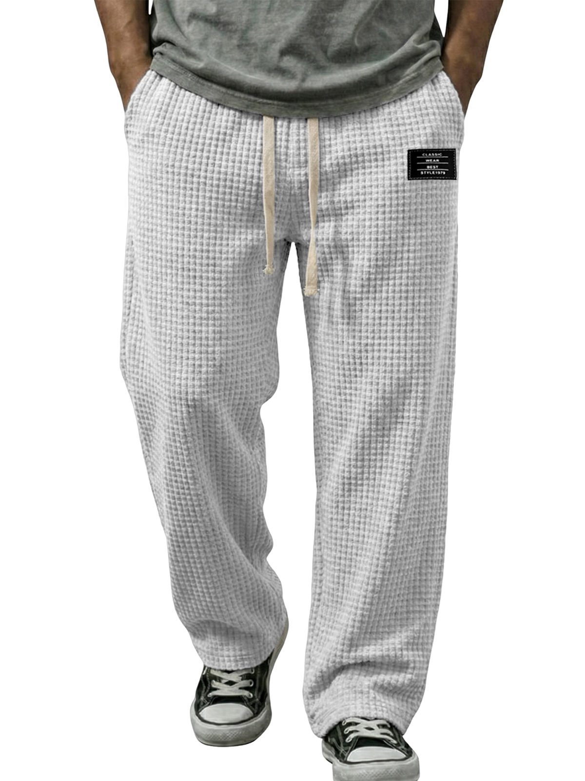 Cordhose mit Waffelmuster und Stickerei-deurabatt