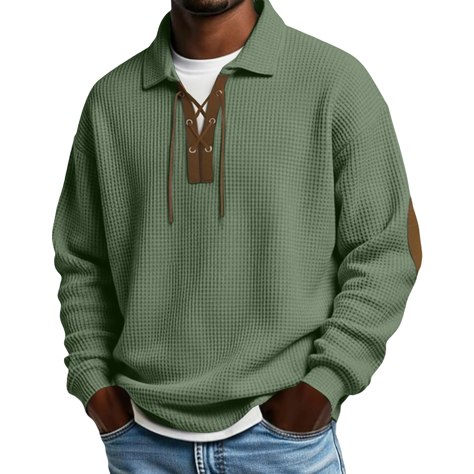 Herrenmode Locker sitzender einfarbiger Sweatshirt – Sportliches & Lässiges Oberteil-deurabatt