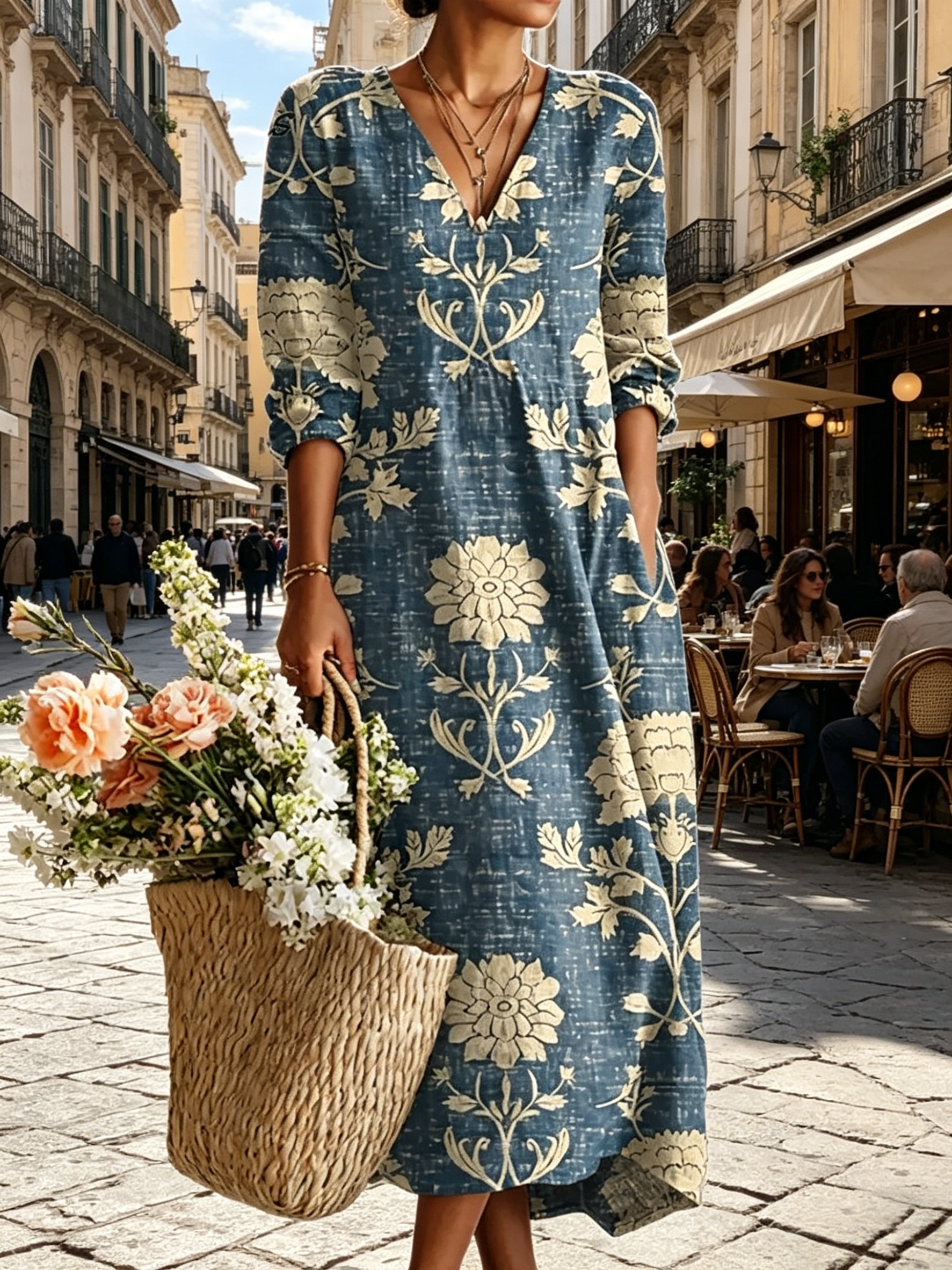 Künstlerisches Kleid mit entspannter Eleganz-ZierMode
