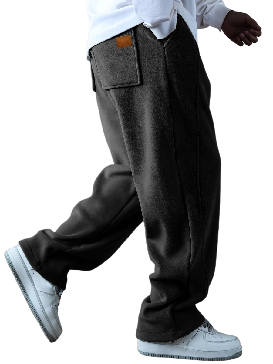 Herren Fleecegefütterte Verdickte Schlankmachende Mehrfachtaschenhose mit Kontrasthose-deurabatt