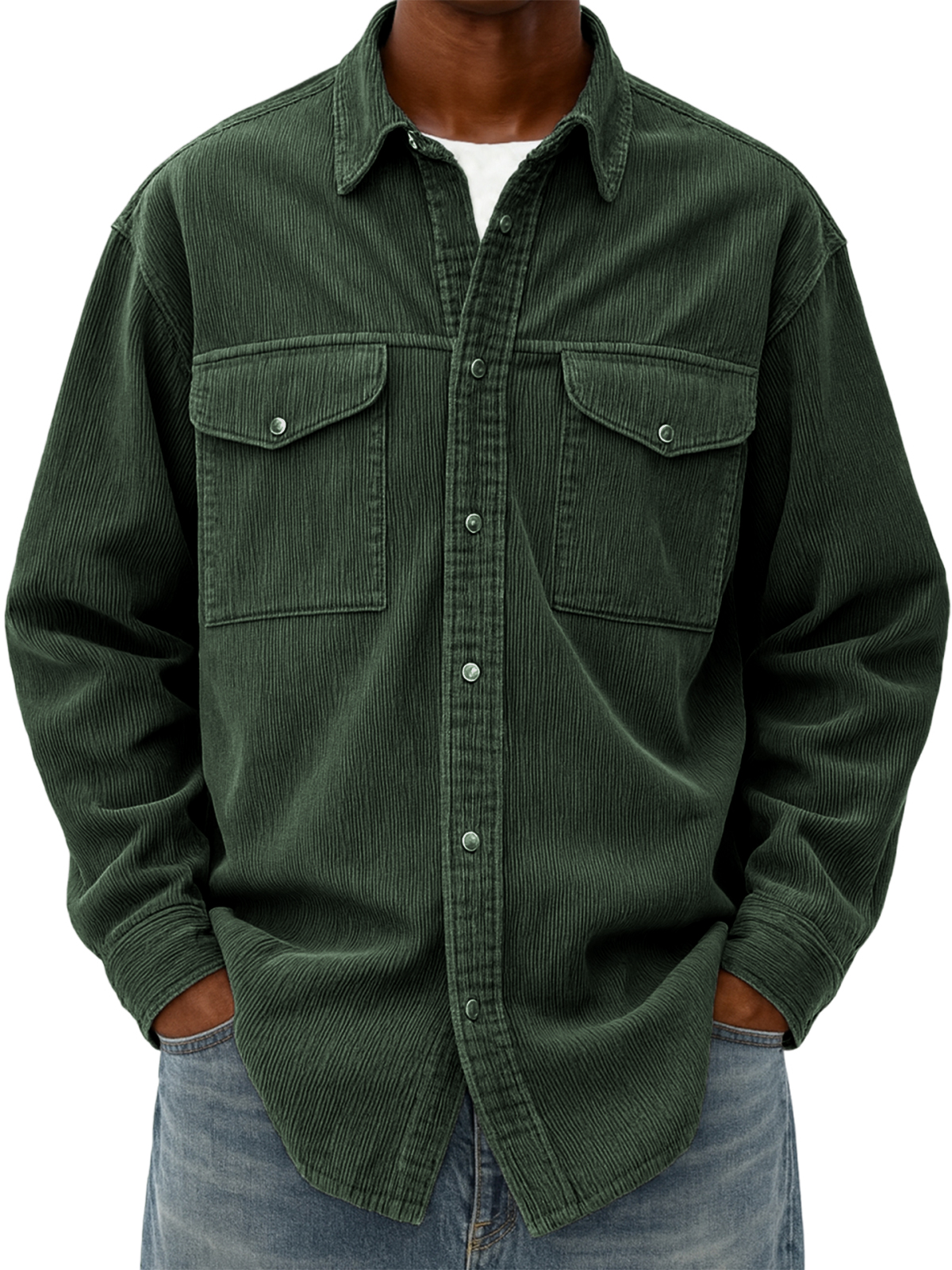 Cordhemd für Herren, Arbeitsjacke mit mehreren Taschen-deurabatt
