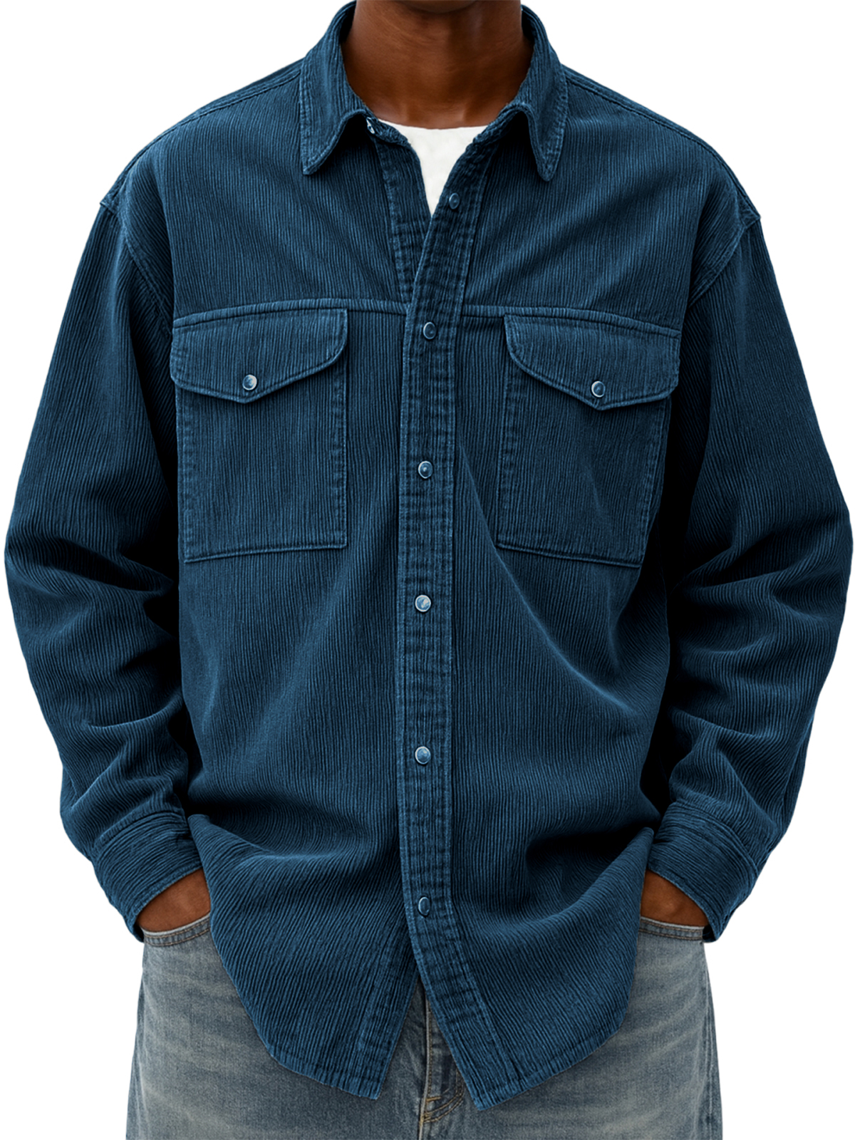 Cordhemd für Herren, Arbeitsjacke mit mehreren Taschen-deurabatt