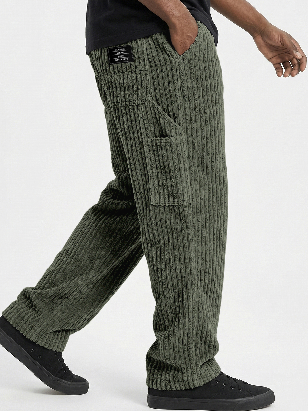 Herren Komfort und weiche Cordura-texturierte praktische Arbeitshosen mit mehreren Taschen und gesticktem Etikett-ZierMode