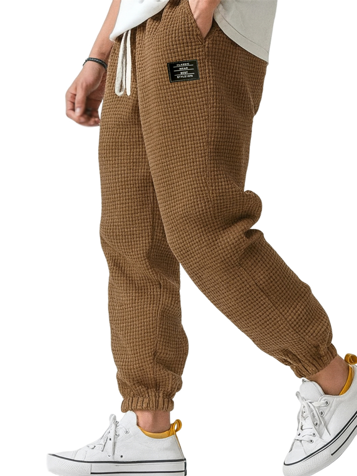 Herren-Freizeithose mit Waffelstruktur-deurabatt