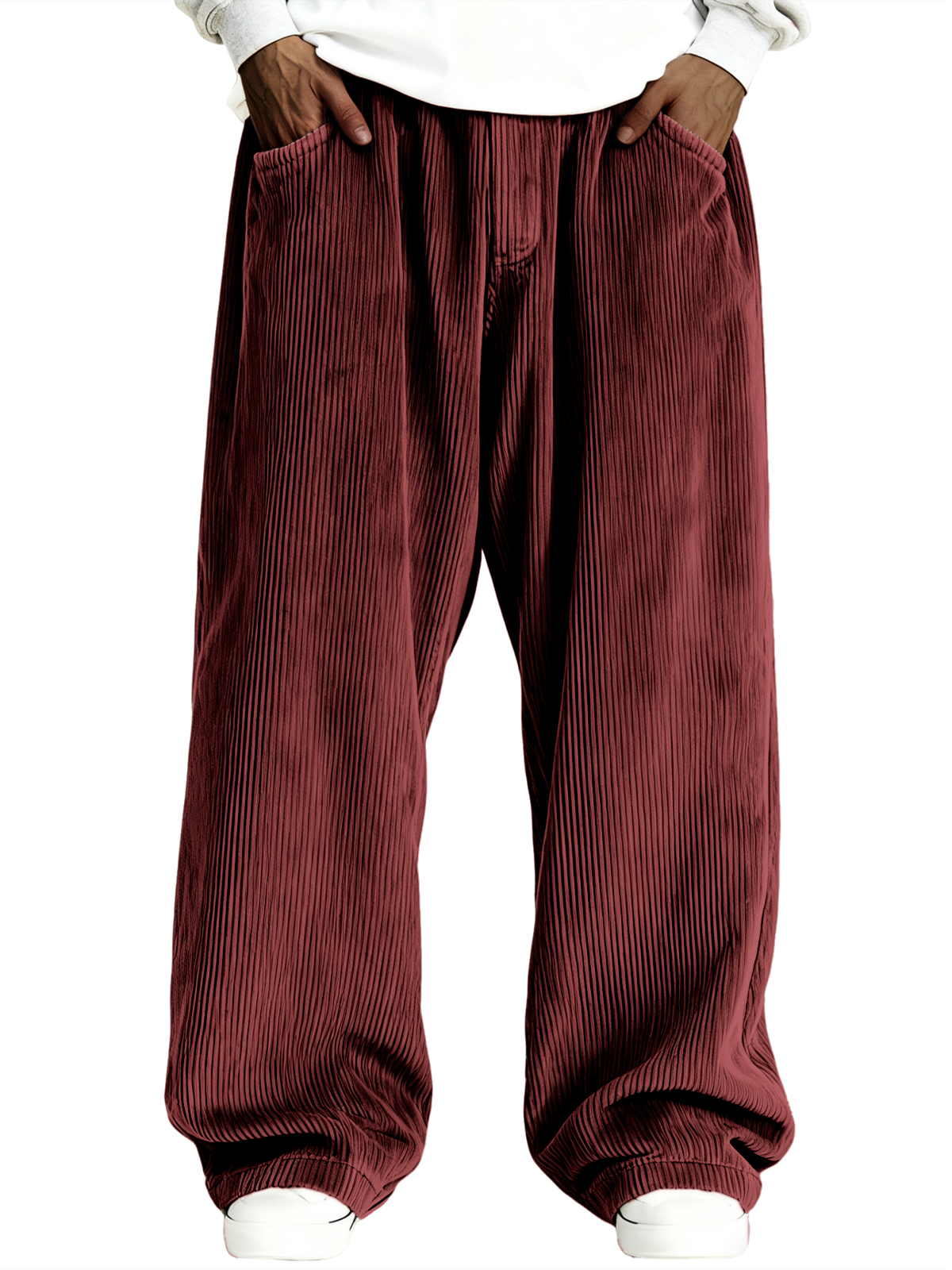 Herren einfache gerippte stilvolle Corduroy Freizeit-Hosen-deurabatt