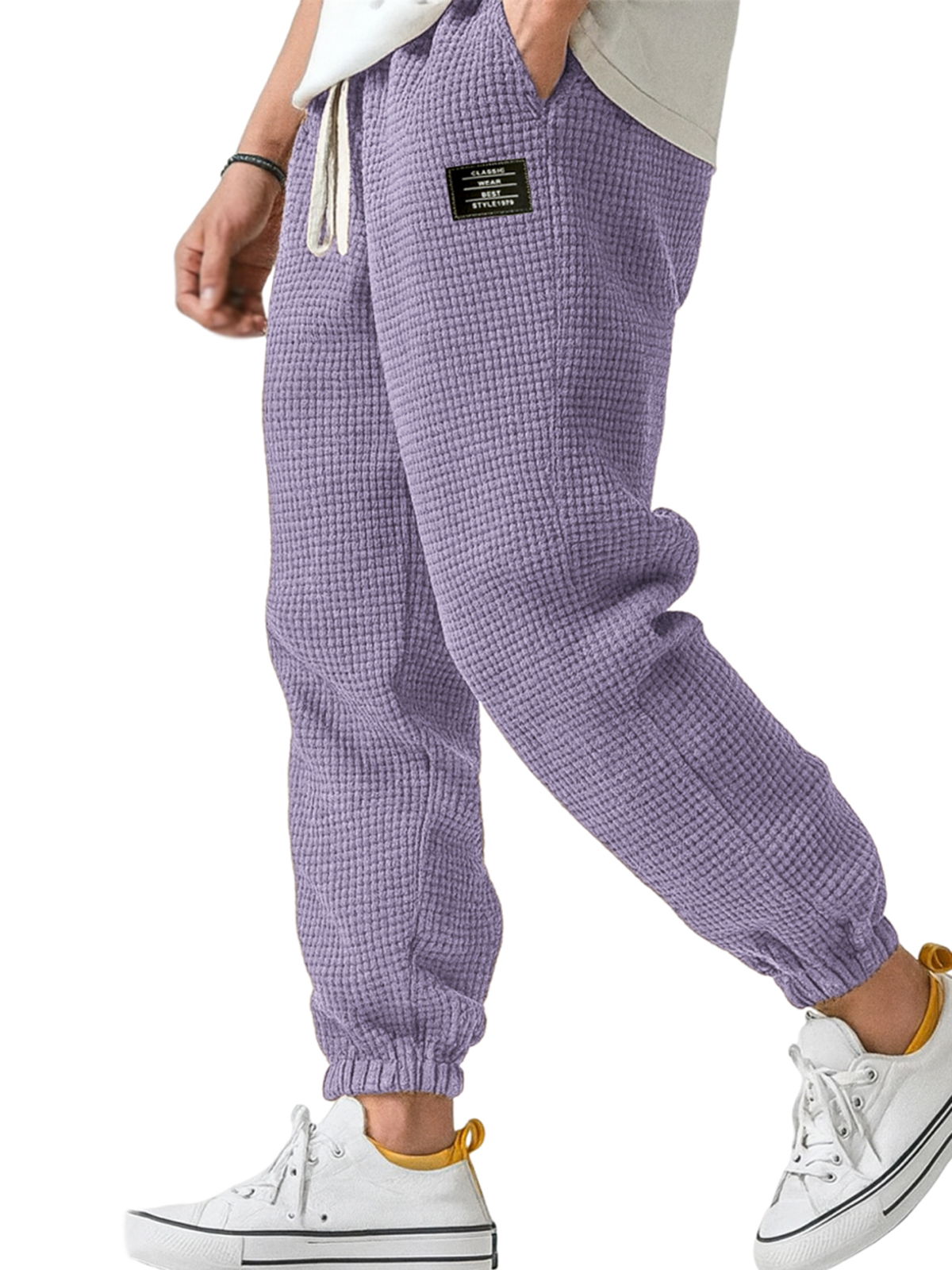 Herren-Freizeithose mit Waffelstruktur-deurabatt