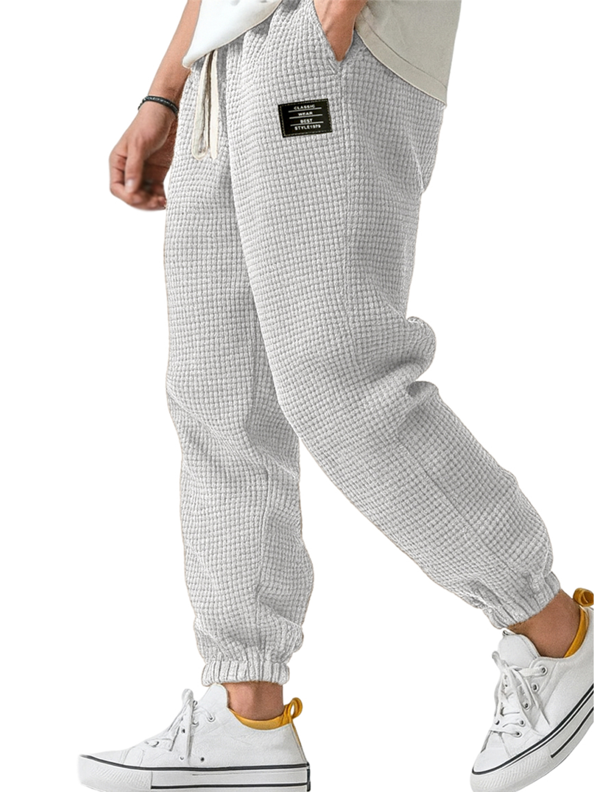 Herren-Freizeithose mit Waffelstruktur-deurabatt