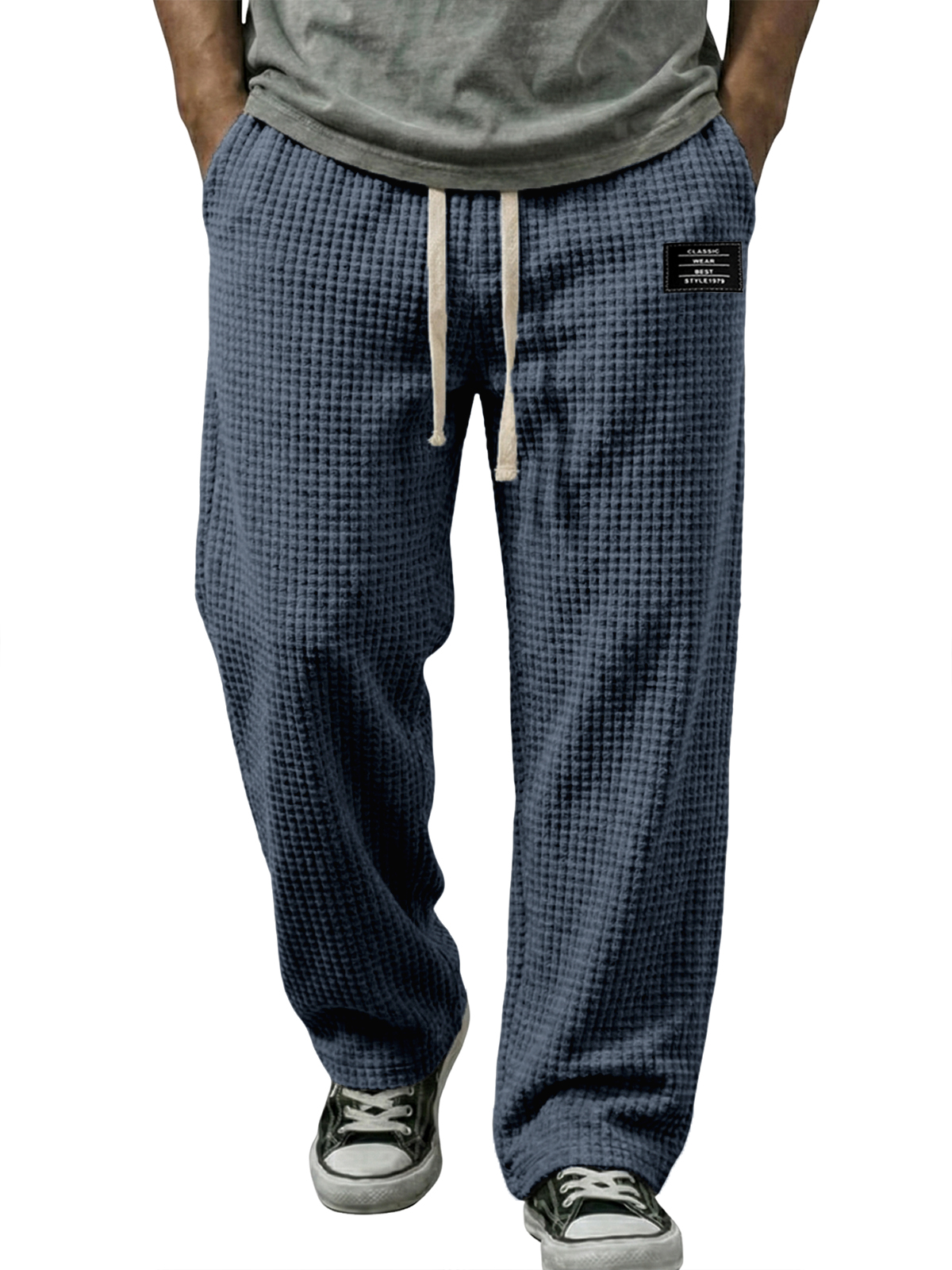Cordhose mit Waffelmuster und Stickerei-deurabatt