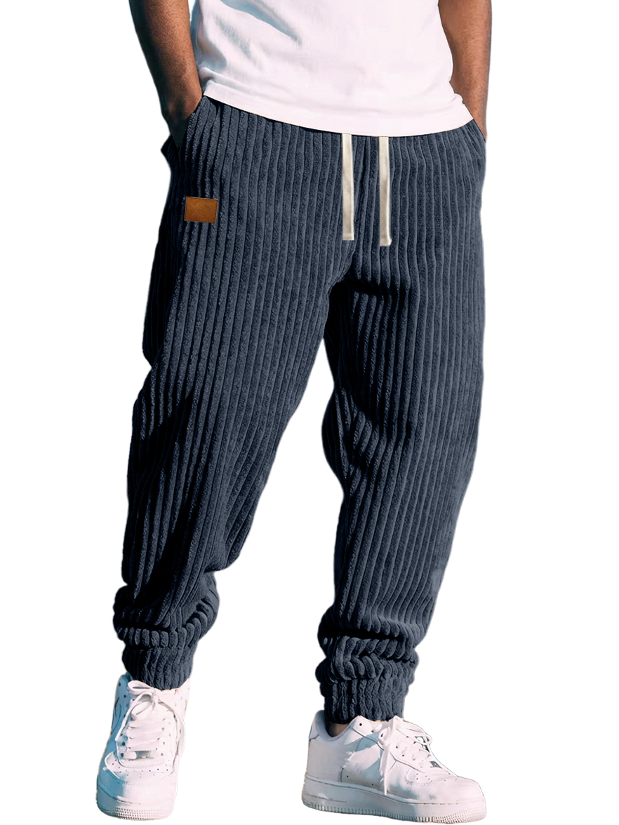 Retro-Jogginghose aus Cord für Herren mit Logostreifen-deurabatt