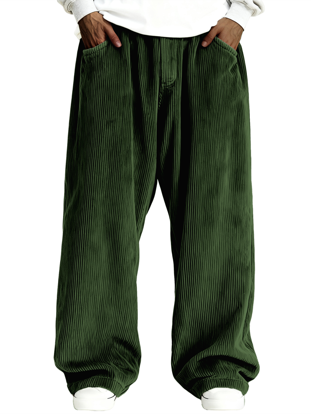 Herren einfache gerippte stilvolle Corduroy Freizeit-Hosen-deurabatt