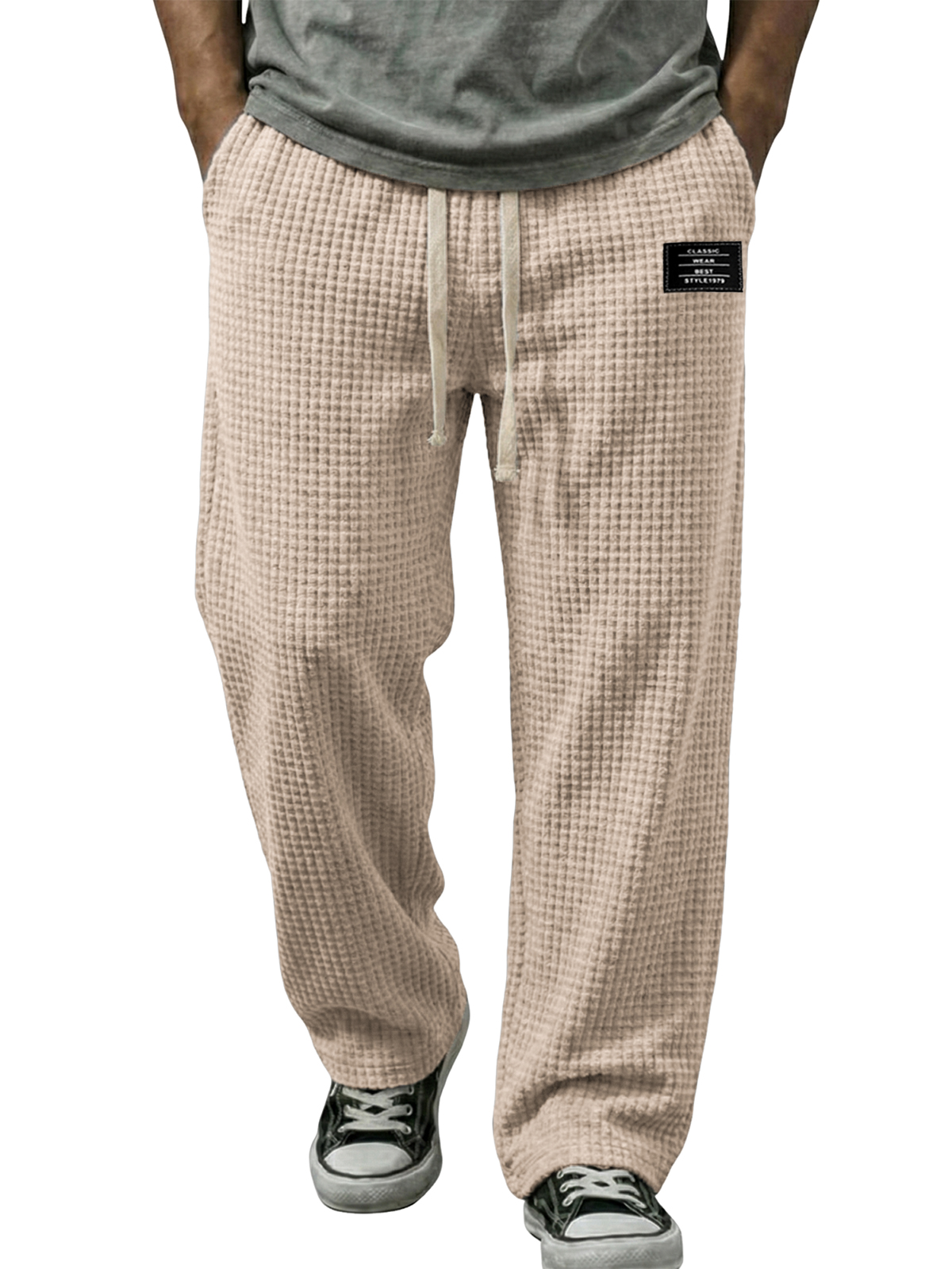 Cordhose mit Waffelmuster und Stickerei-deurabatt