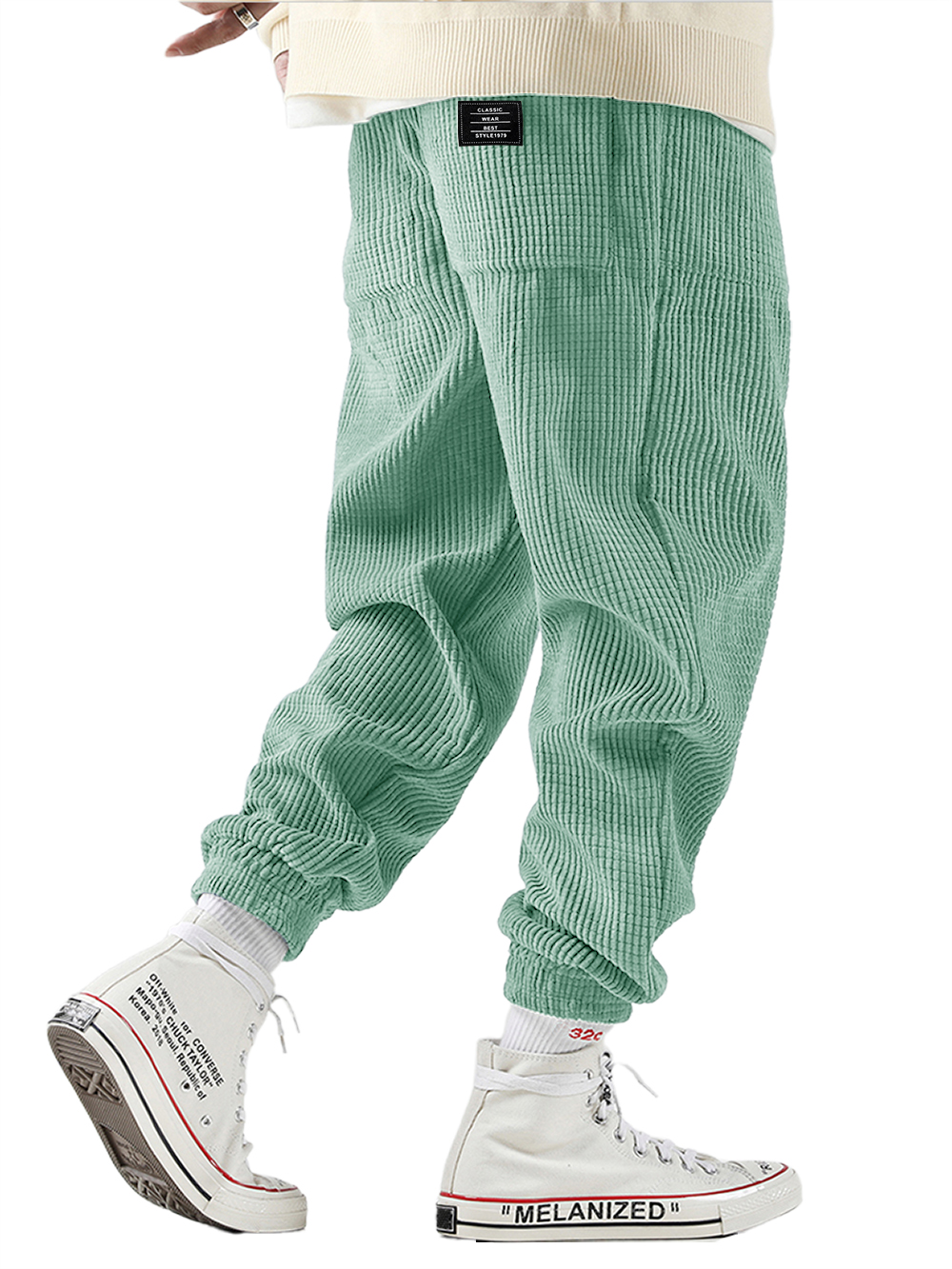 Herren Retro Freizeit Harem-Hosen Cord-Hosen Outdoor Bequeme Herren Lockere Jogging-Sporthosen-ZierMode