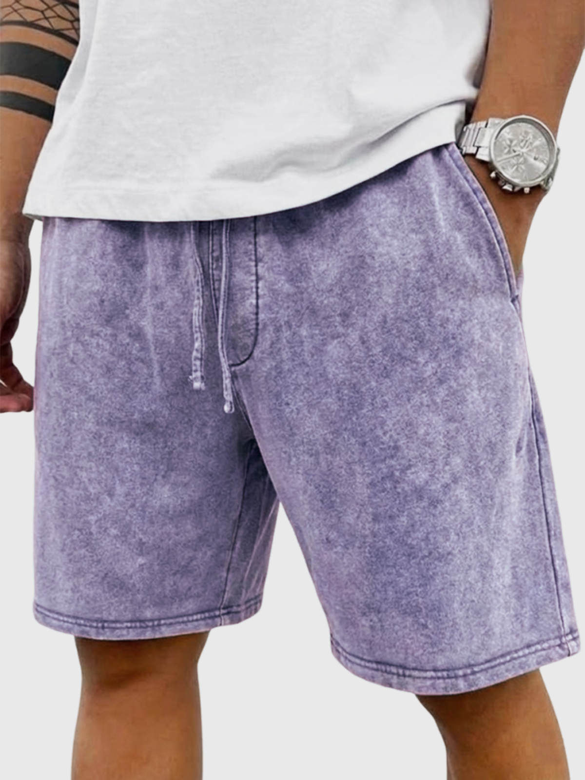 Herren Stilvolle Vintage Schwergewicht Baumwolle Freizeit Schnürshorts-ZierMode