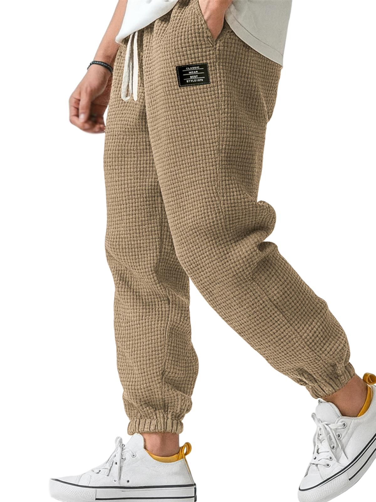 Herren-Freizeithose mit Waffelstruktur-deurabatt