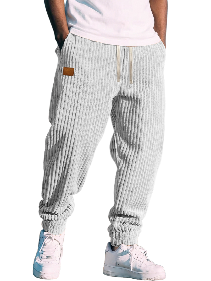 Retro-Jogginghose aus Cord für Herren mit Logostreifen-deurabatt
