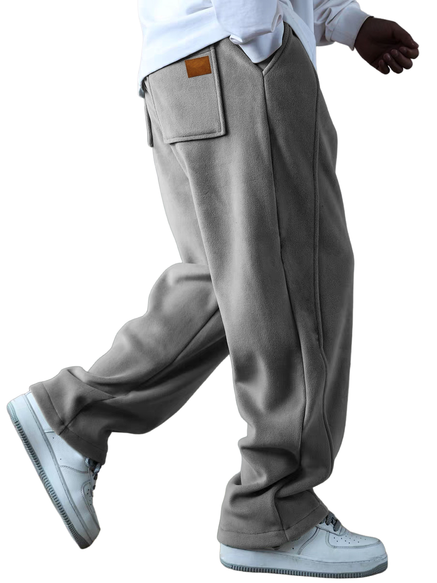 Herren Fleecegefütterte Verdickte Schlankmachende Mehrfachtaschenhose mit Kontrasthose-deurabatt