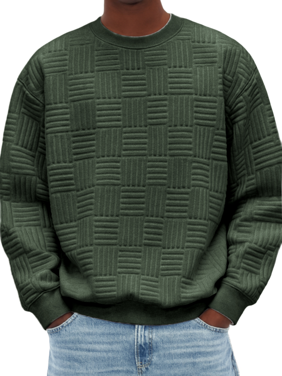 Stilvolles Herren-Sweatshirt mit Jacquard-Struktur-deurabatt