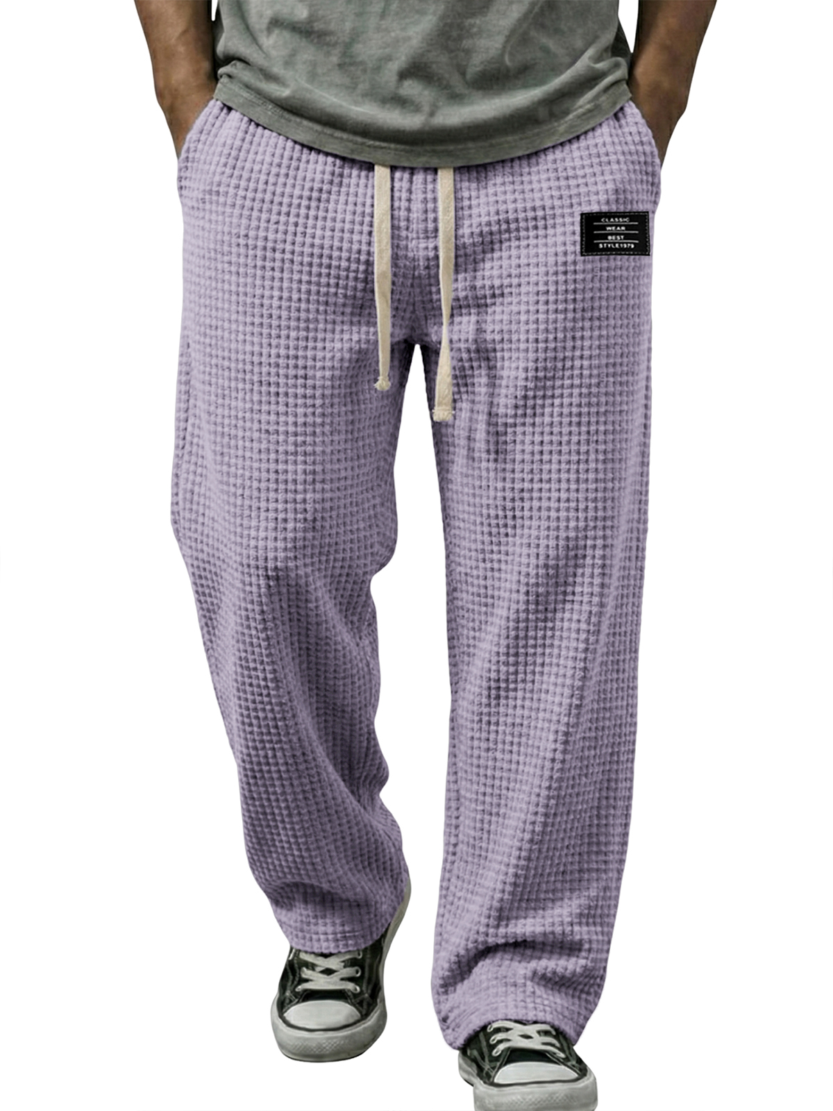 Cordhose mit Waffelmuster und Stickerei-deurabatt