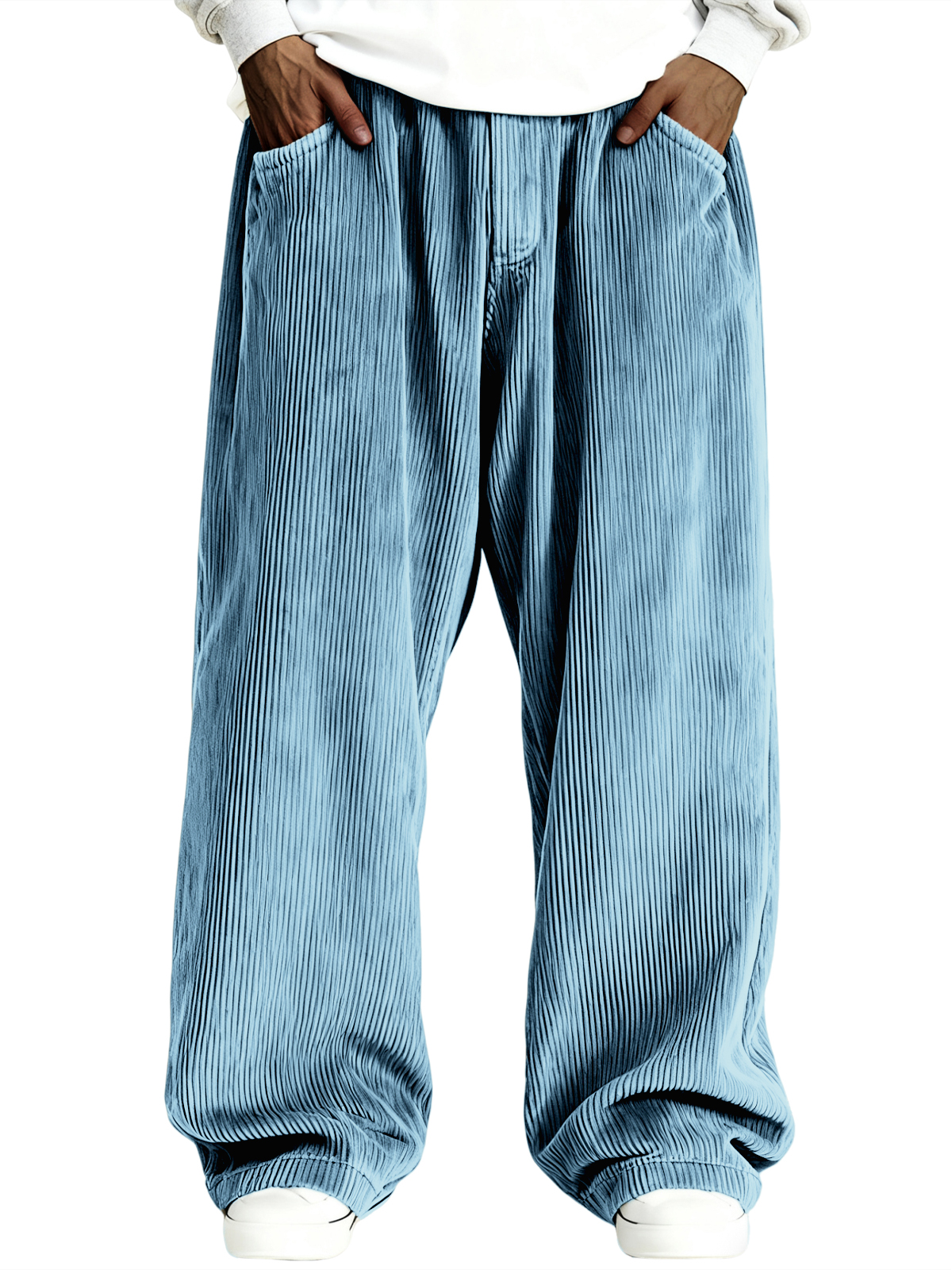 Herren einfache gerippte stilvolle Corduroy Freizeit-Hosen-deurabatt