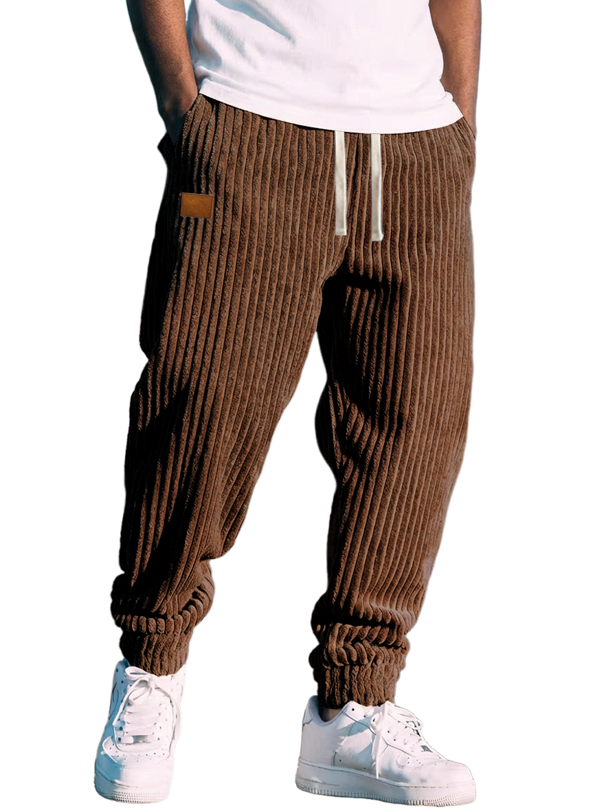 Retro-Jogginghose aus Cord für Herren mit Logostreifen-deurabatt