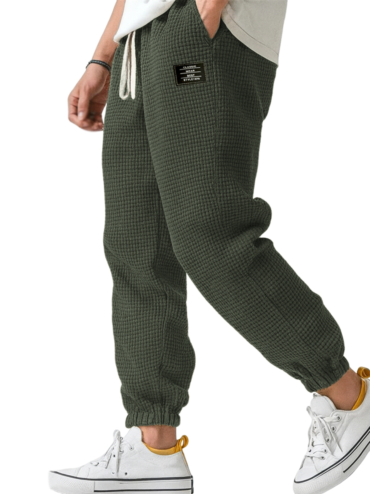 Herren-Freizeithose mit Waffelstruktur-deurabatt