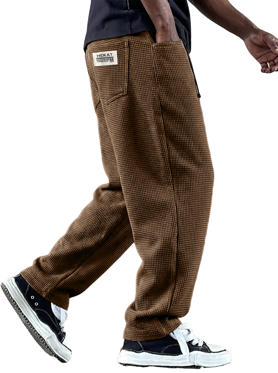 Herren Vintage Freizeit Multi-Taschen Waffelstoff Hose-deurabatt