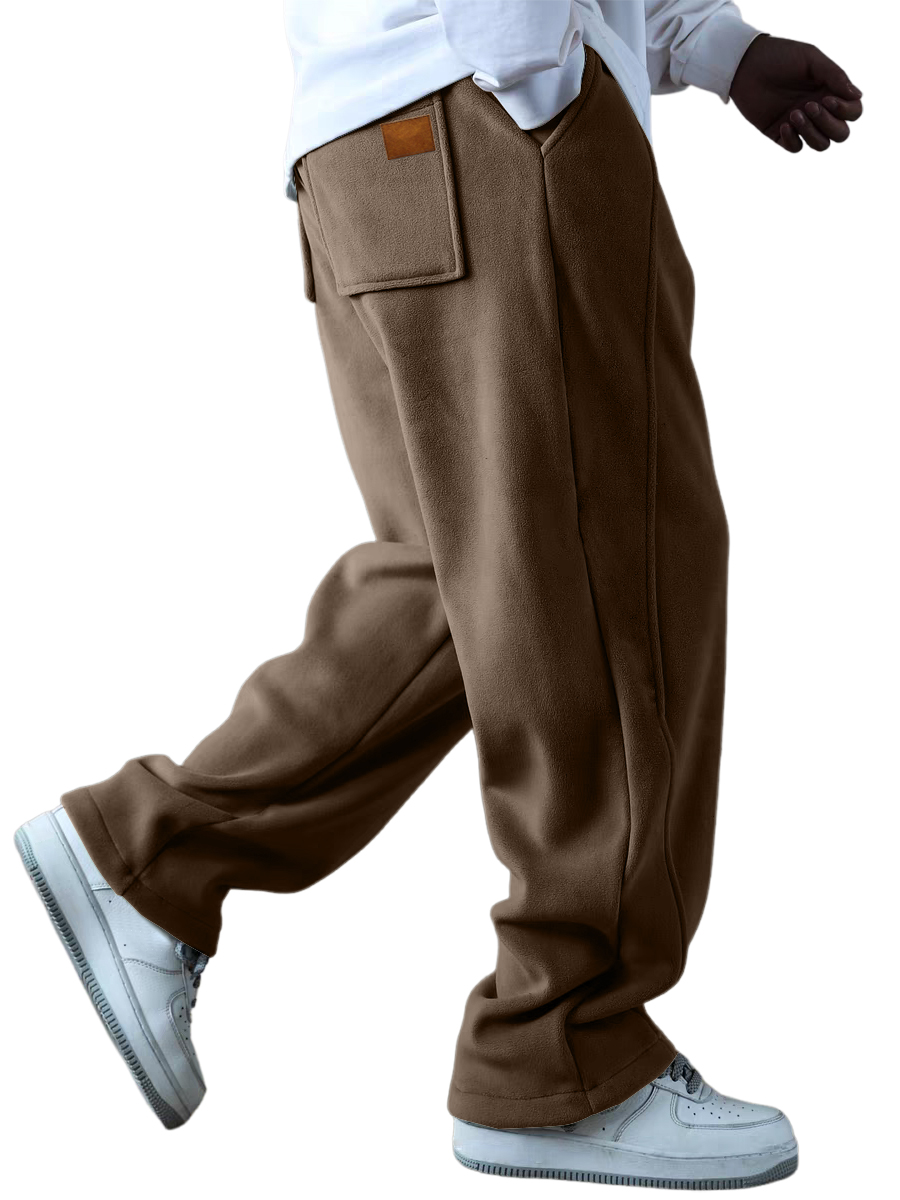 Herren Fleecegefütterte Verdickte Schlankmachende Mehrfachtaschenhose mit Kontrasthose-deurabatt