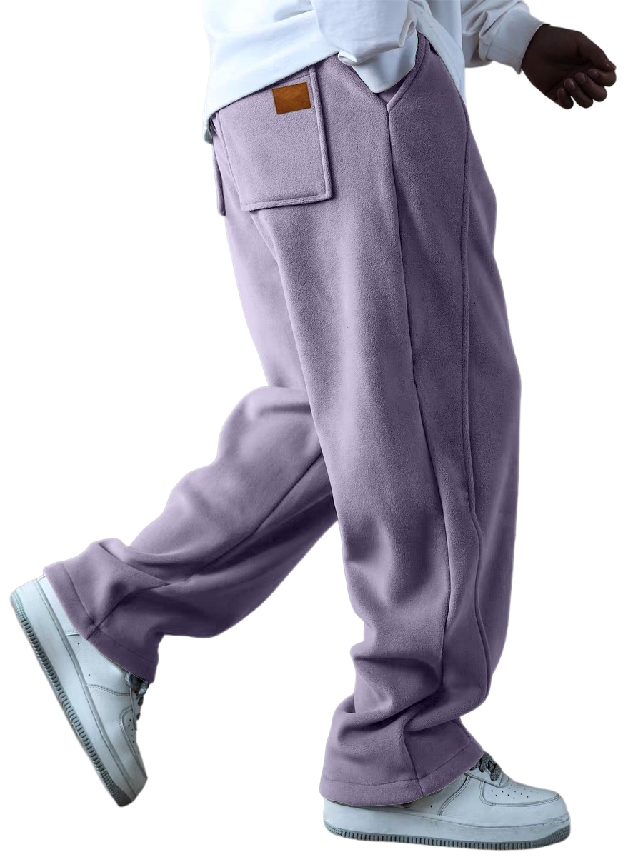 Herren Fleecegefütterte Verdickte Schlankmachende Mehrfachtaschenhose mit Kontrasthose-deurabatt