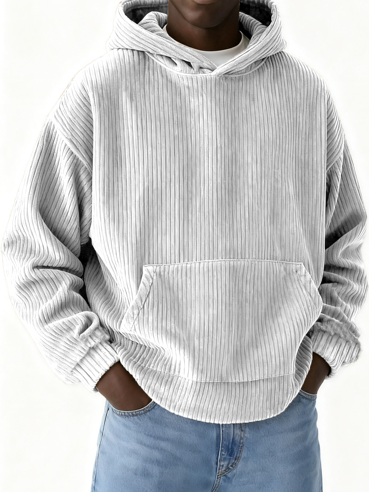 Basic-Cord-Hoodie für Herren, lässig und einfach-deurabatt