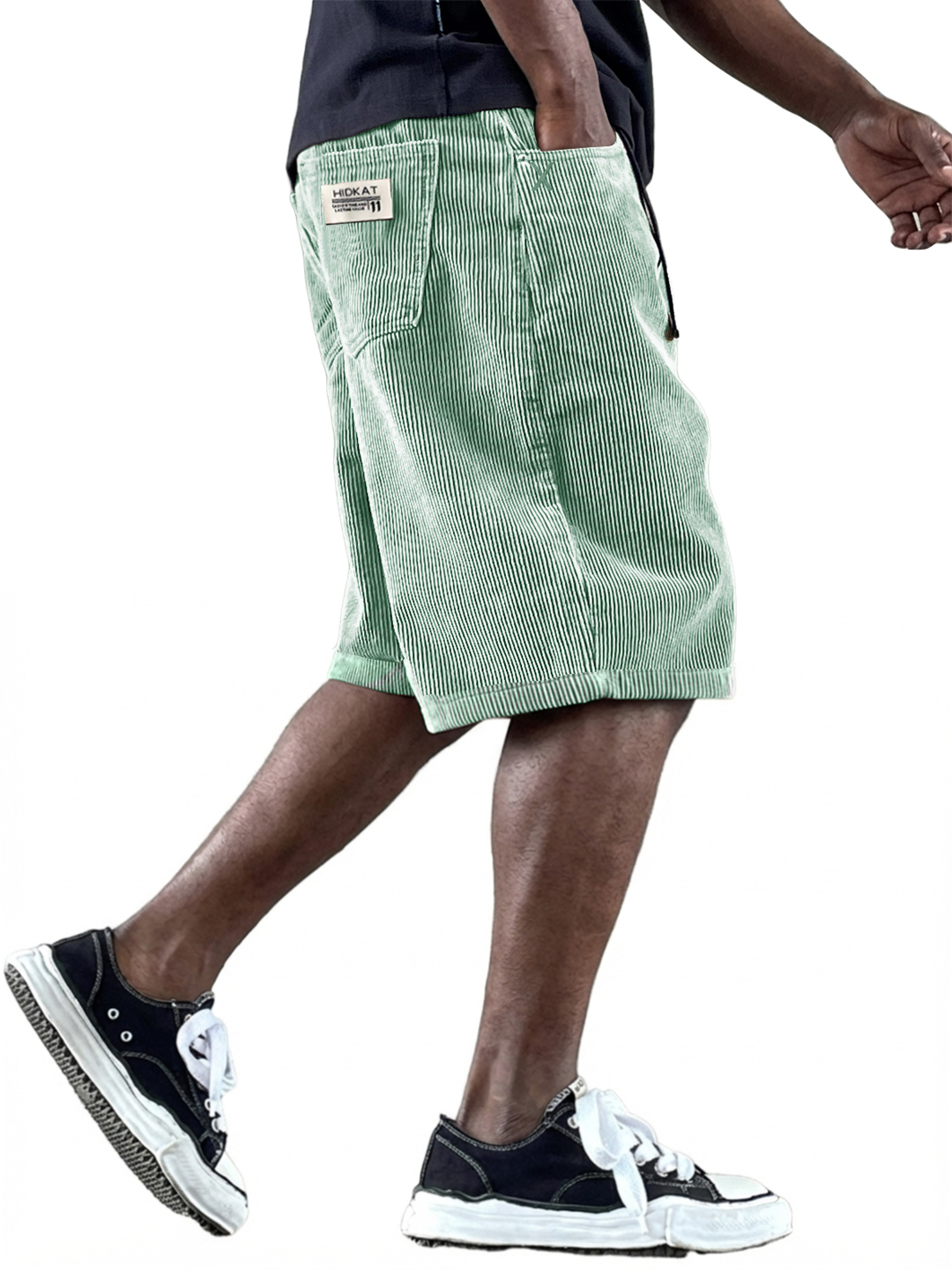 Herren Freizeit Retro Mehrfachtaschen Besticktes Logo Arbeitskleidung Corduroy Shorts-ZierMode