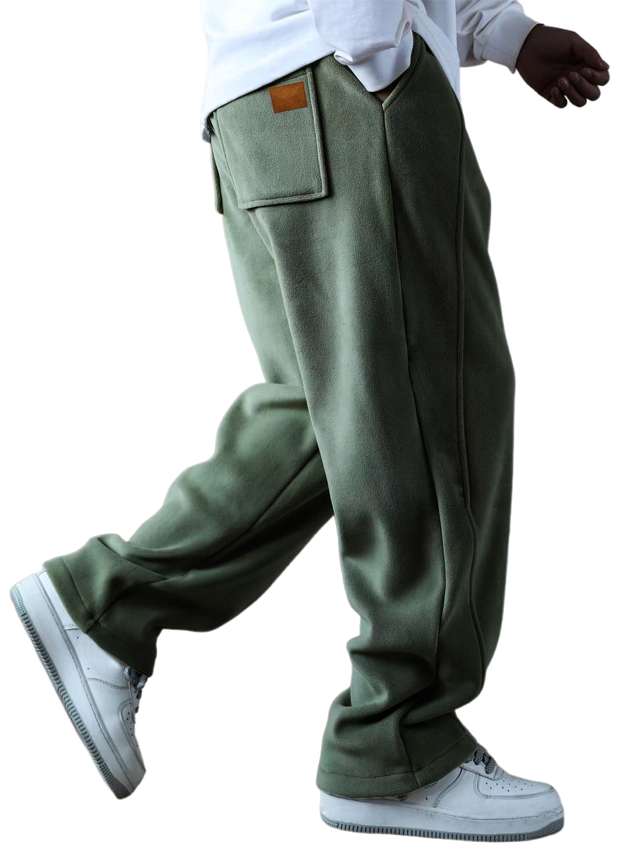 Herren Fleecegefütterte Verdickte Schlankmachende Mehrfachtaschenhose mit Kontrasthose-deurabatt