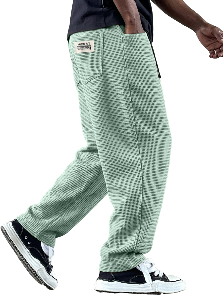 Herren Vintage Freizeit Multi-Taschen Waffelstoff Hose-deurabatt