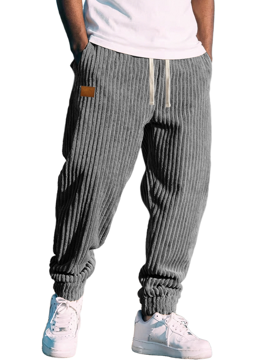 Retro-Jogginghose aus Cord für Herren mit Logostreifen-deurabatt