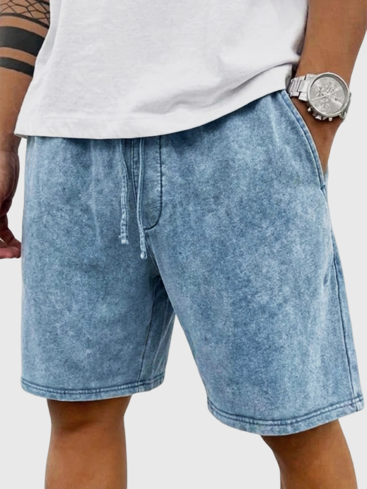 Herren Stilvolle Vintage Schwergewicht Baumwolle Freizeit Schnürshorts-ZierMode