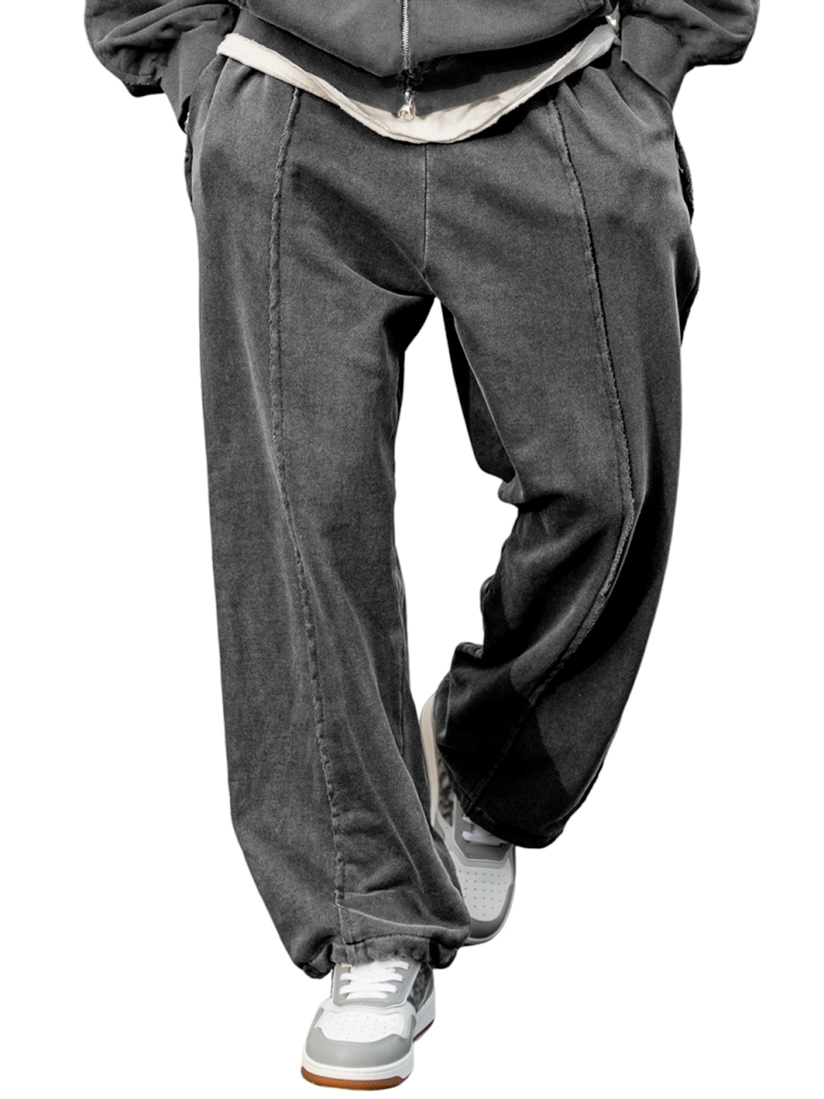 Stilvolle Herrenhose mit geteiltem Liniendesign für jeden Tag-deurabatt