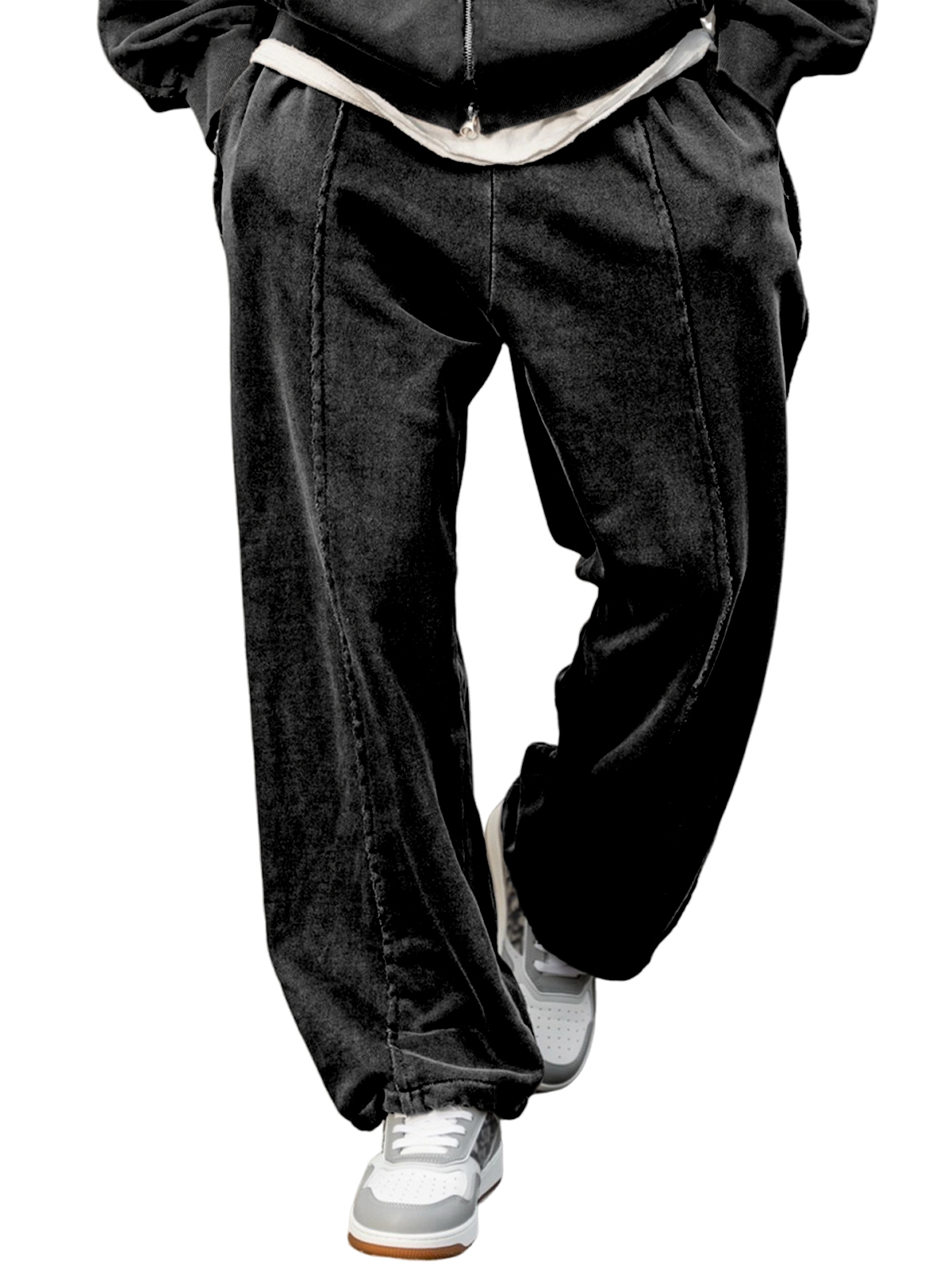 Stilvolle Herrenhose mit geteiltem Liniendesign für jeden Tag-deurabatt