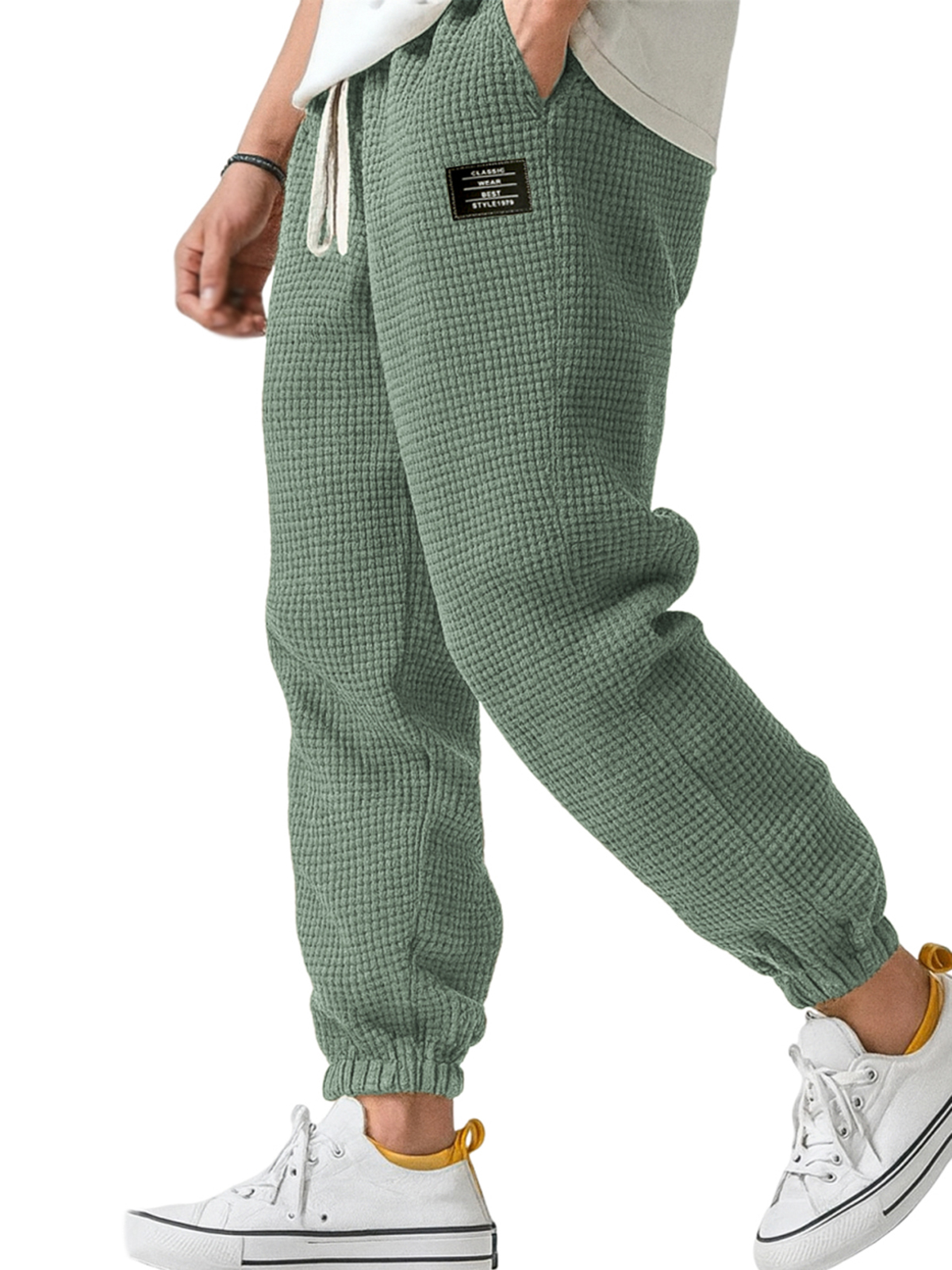 Herren-Freizeithose mit Waffelstruktur-deurabatt