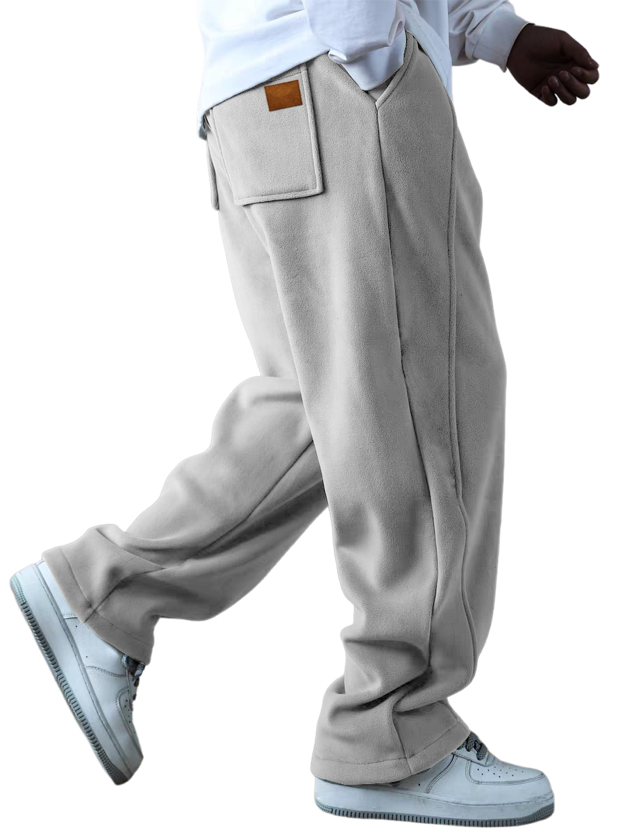 Herren Fleecegefütterte Verdickte Schlankmachende Mehrfachtaschenhose mit Kontrasthose-deurabatt