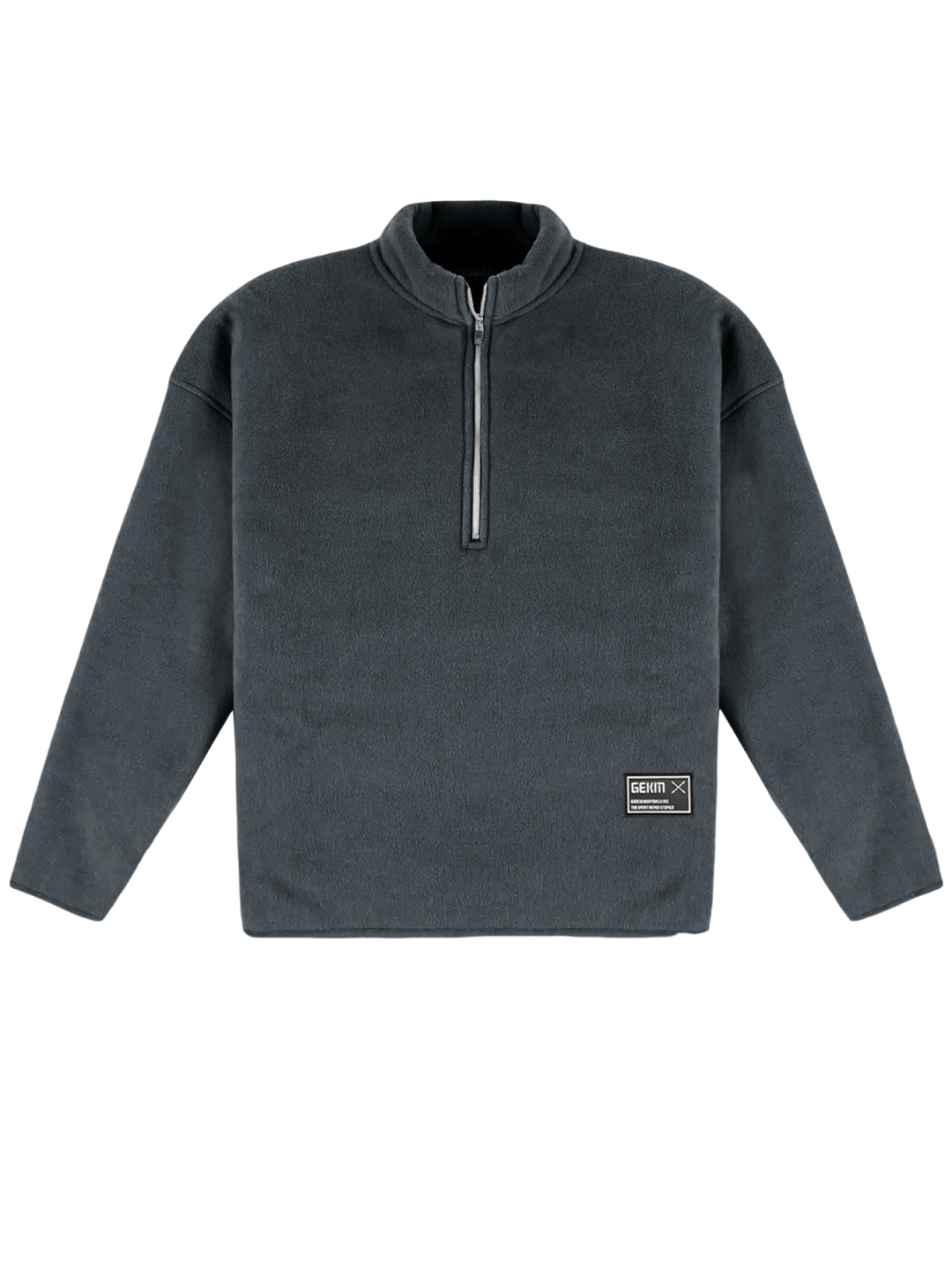 Herren Halbzip Polar Fleece Stehkragen Sweatshirt mit besticktem Etikett-deurabatt