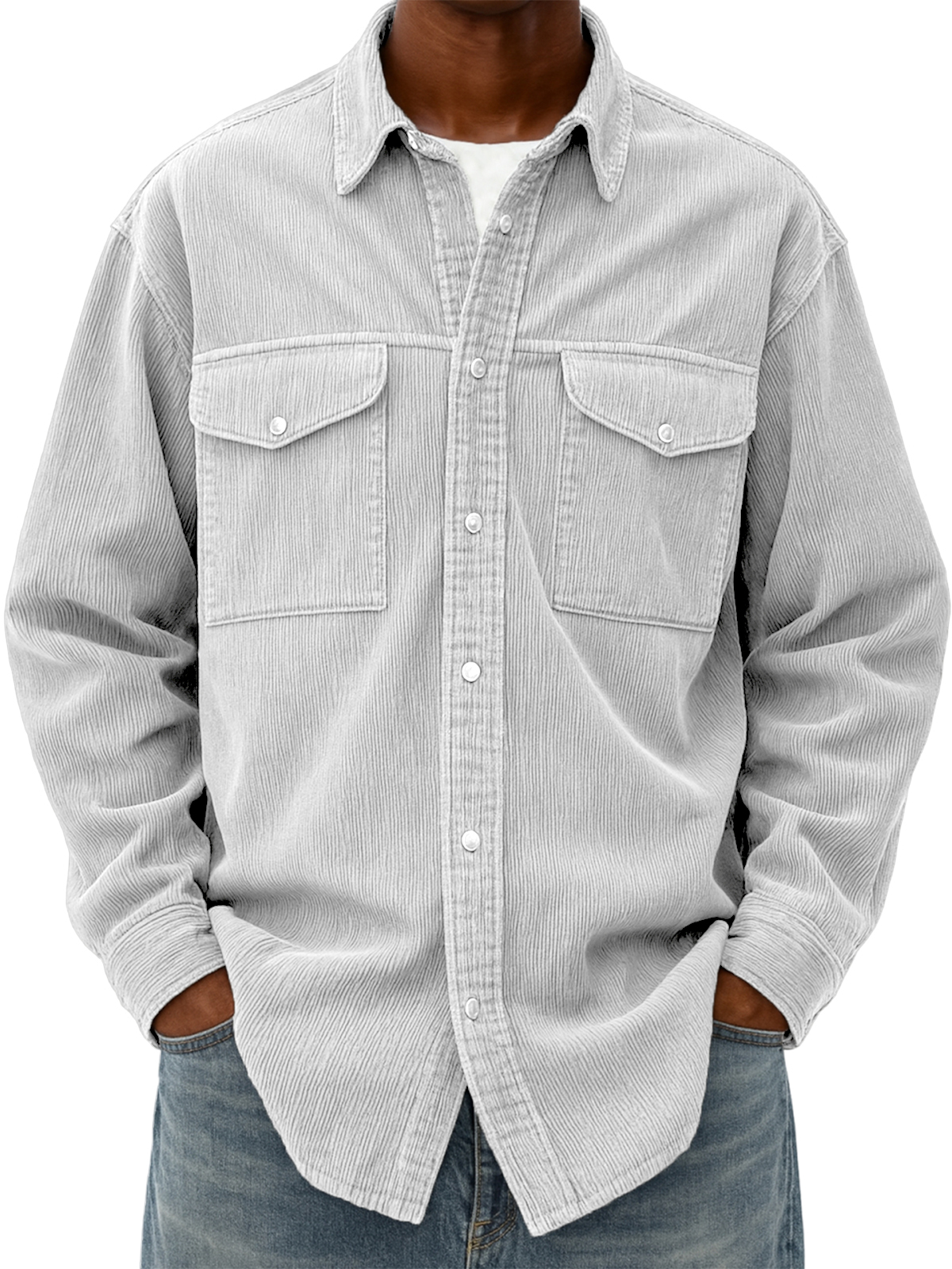 Cordhemd für Herren, Arbeitsjacke mit mehreren Taschen-deurabatt