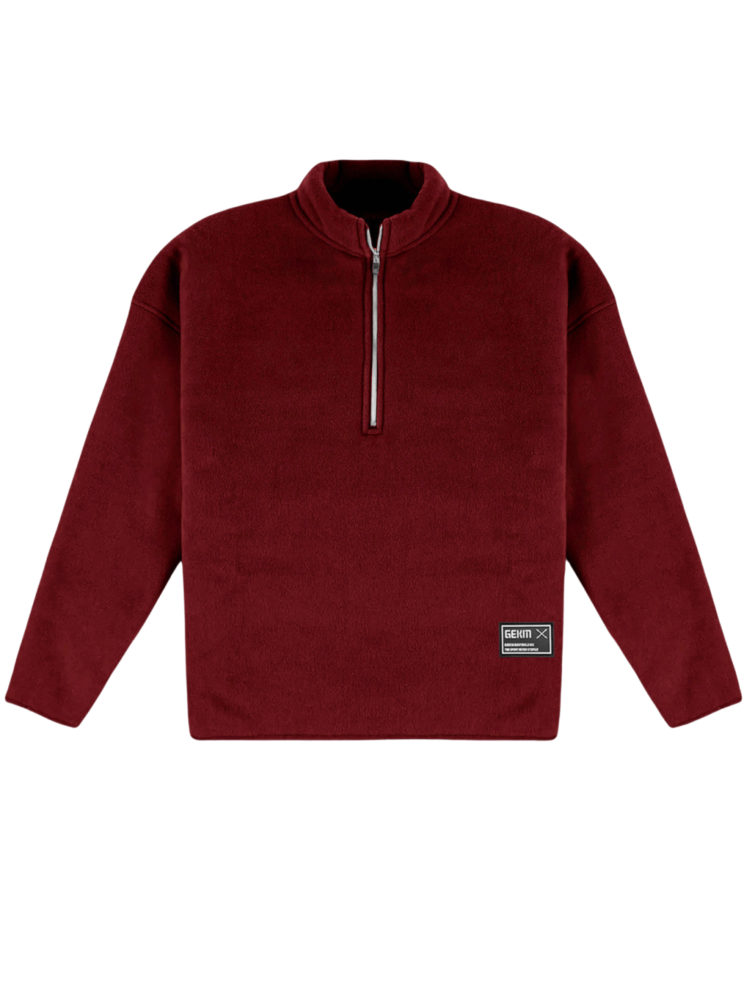 Herren Halbzip Polar Fleece Stehkragen Sweatshirt mit besticktem Etikett-deurabatt
