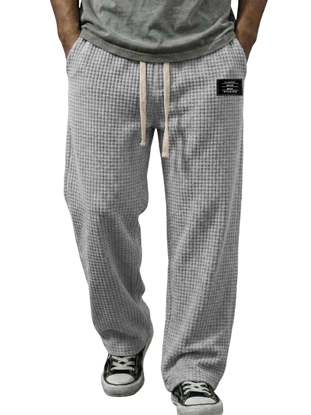 Cordhose mit Waffelmuster und Stickerei-deurabatt