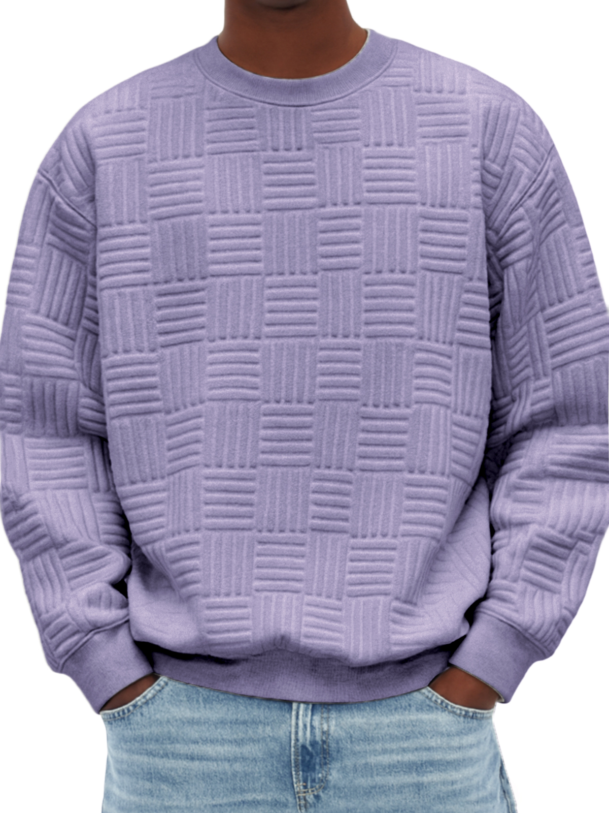 Stilvolles Herren-Sweatshirt mit Jacquard-Struktur-deurabatt