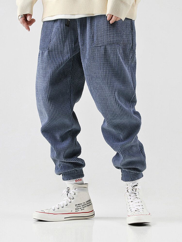 Herren Retro Freizeit Harem-Hosen Cord-Hosen Outdoor Bequeme Herren Lockere Jogging-Sporthosen-ZierMode