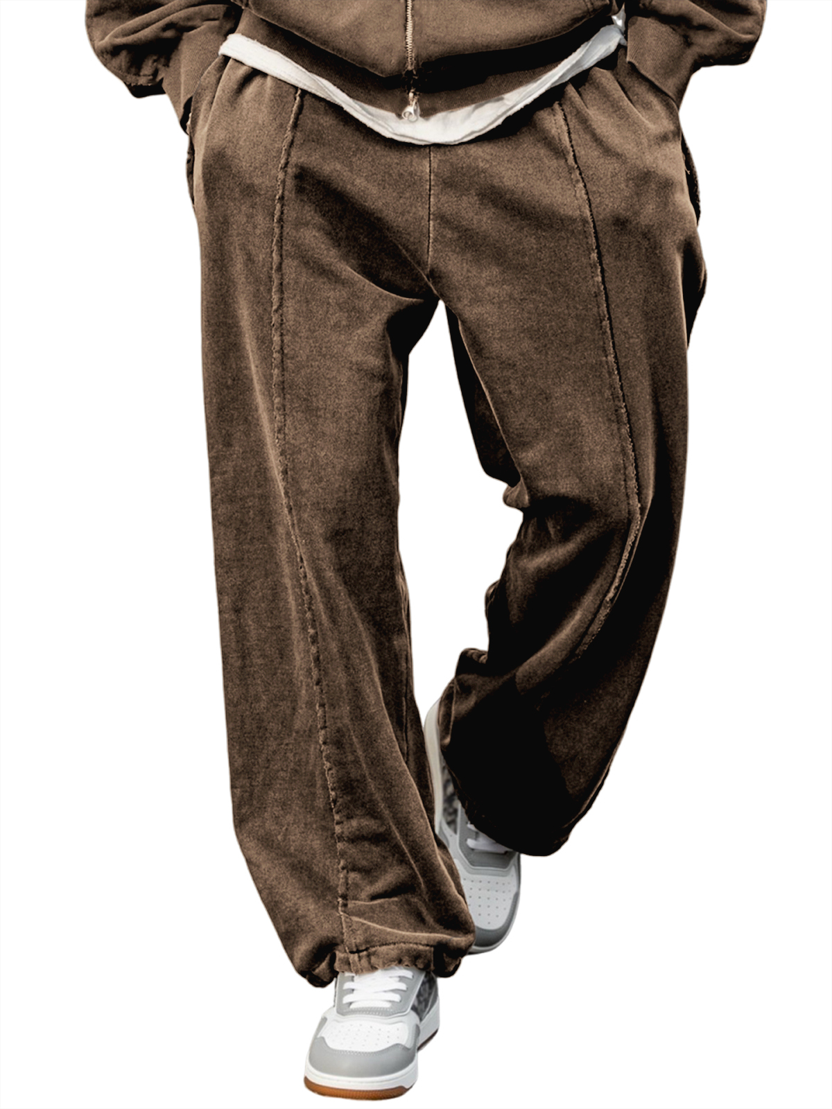 Stilvolle Herrenhose mit geteiltem Liniendesign für jeden Tag-deurabatt