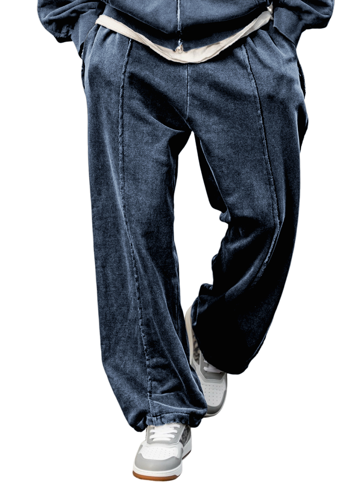 Stilvolle Herrenhose mit geteiltem Liniendesign für jeden Tag-deurabatt