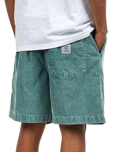 Herren Retro Distressed Corduroy Besticktes Logo Lockere Stretchbund Taschen Shorts-ZierMode