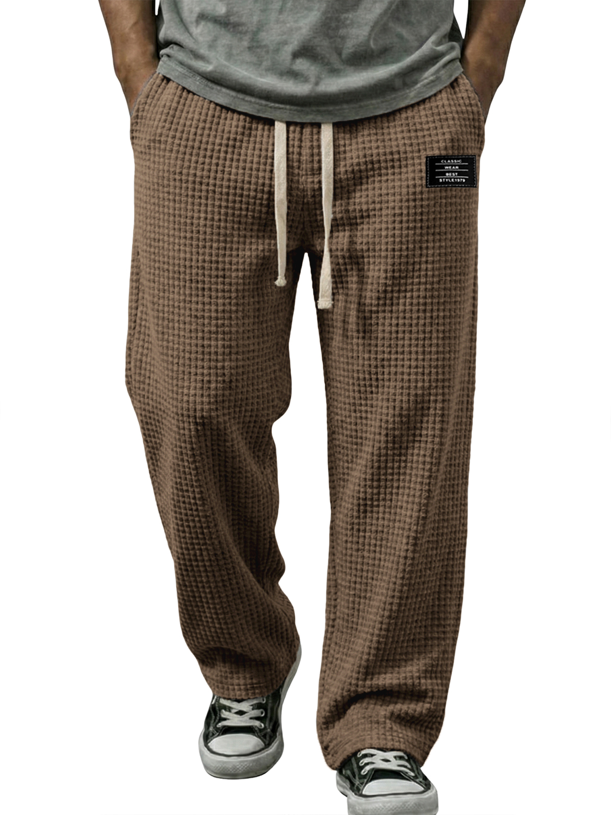 Cordhose mit Waffelmuster und Stickerei-deurabatt