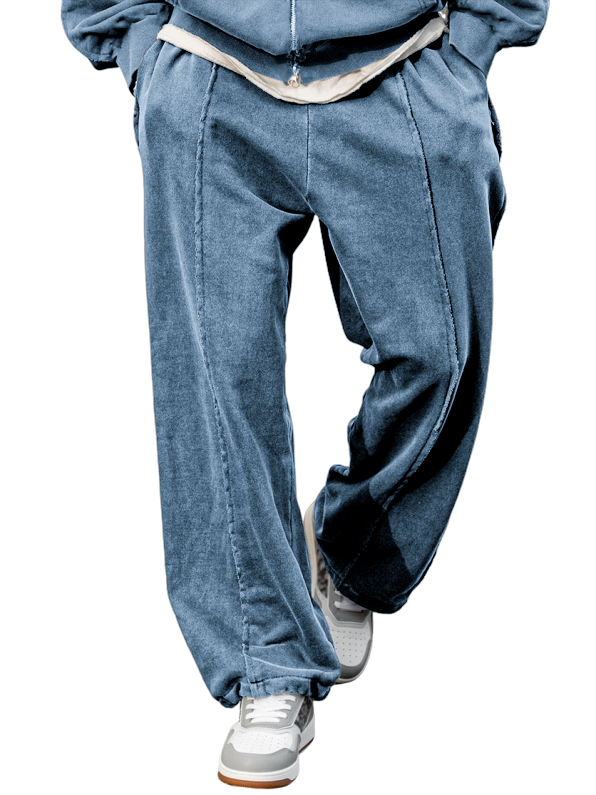 Stilvolle Herrenhose mit geteiltem Liniendesign für jeden Tag-deurabatt