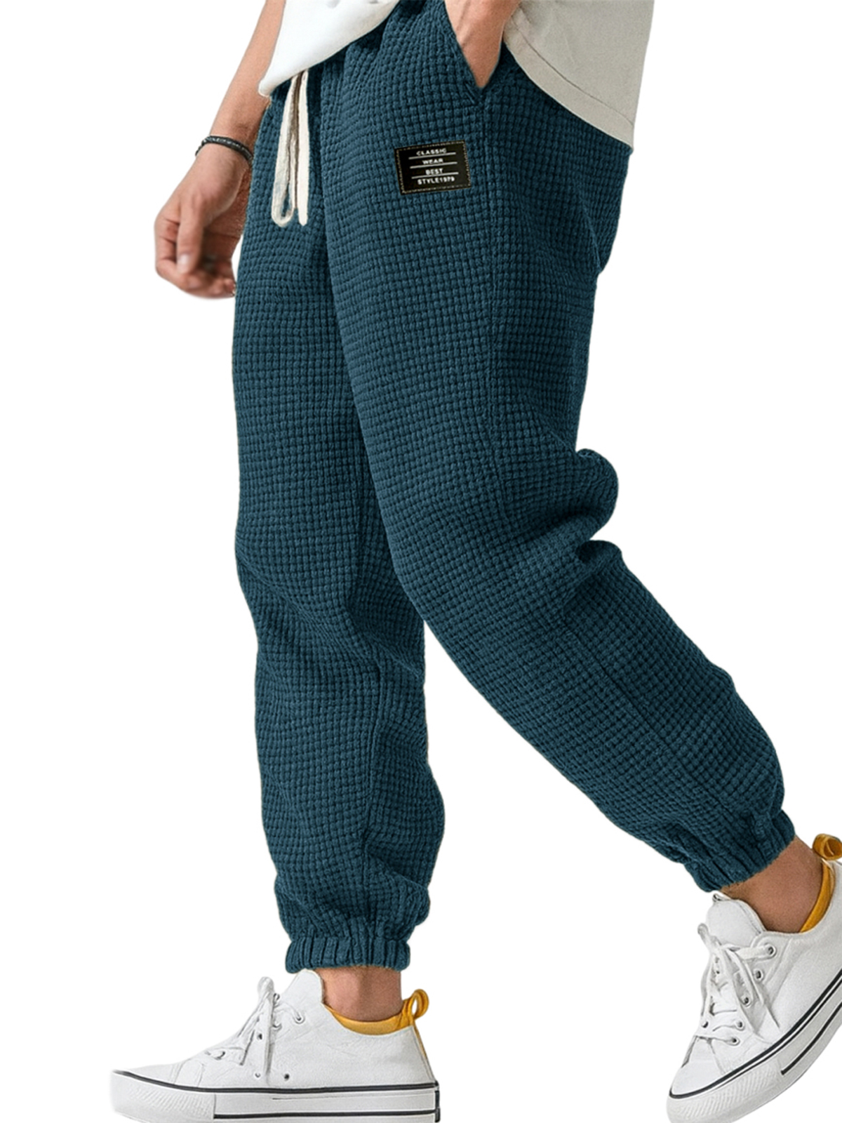 Herren-Freizeithose mit Waffelstruktur-deurabatt
